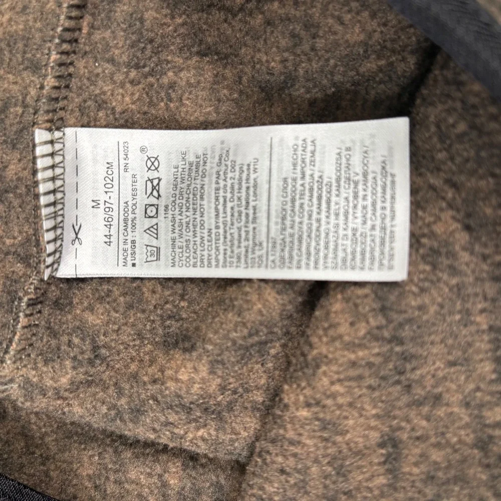 Banana Republic Men M Brown Quarter Zip Pullover Arctic Fleece Marled Pocket